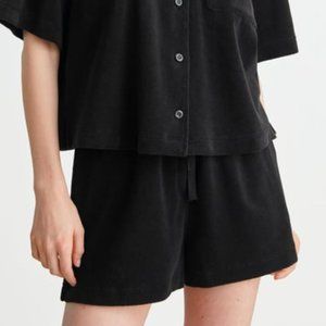 & Other Stories Relaxed Terry Shorts Black (Part of a set)